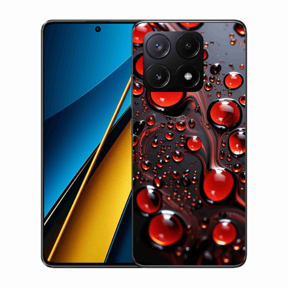 Gelový kryt mmCase na Xiaomi Poco X6 Pro 5G - červené kapky 2