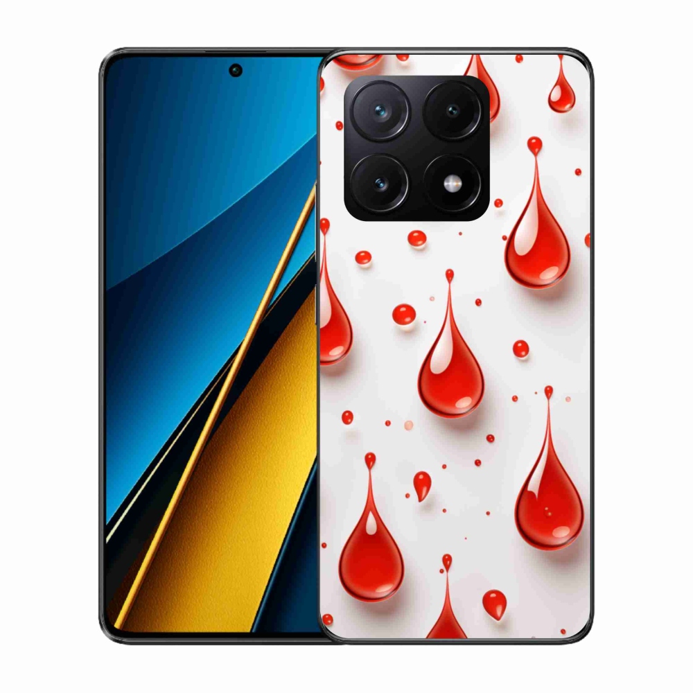 Gelový kryt mmCase na Xiaomi Poco X6 Pro 5G - červené kapky