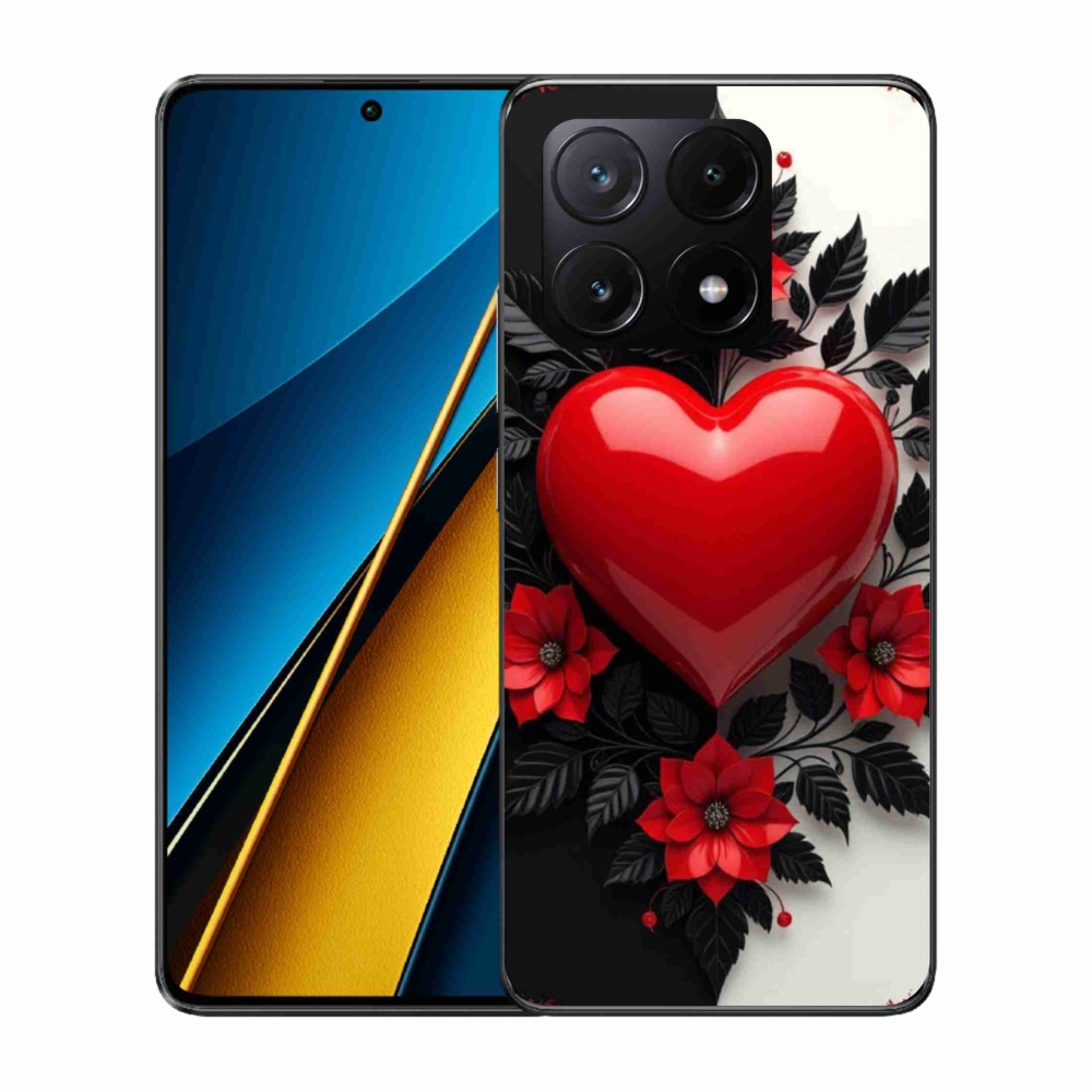 Gelový kryt mmCase na Xiaomi Poco X6 Pro 5G - červené srdce