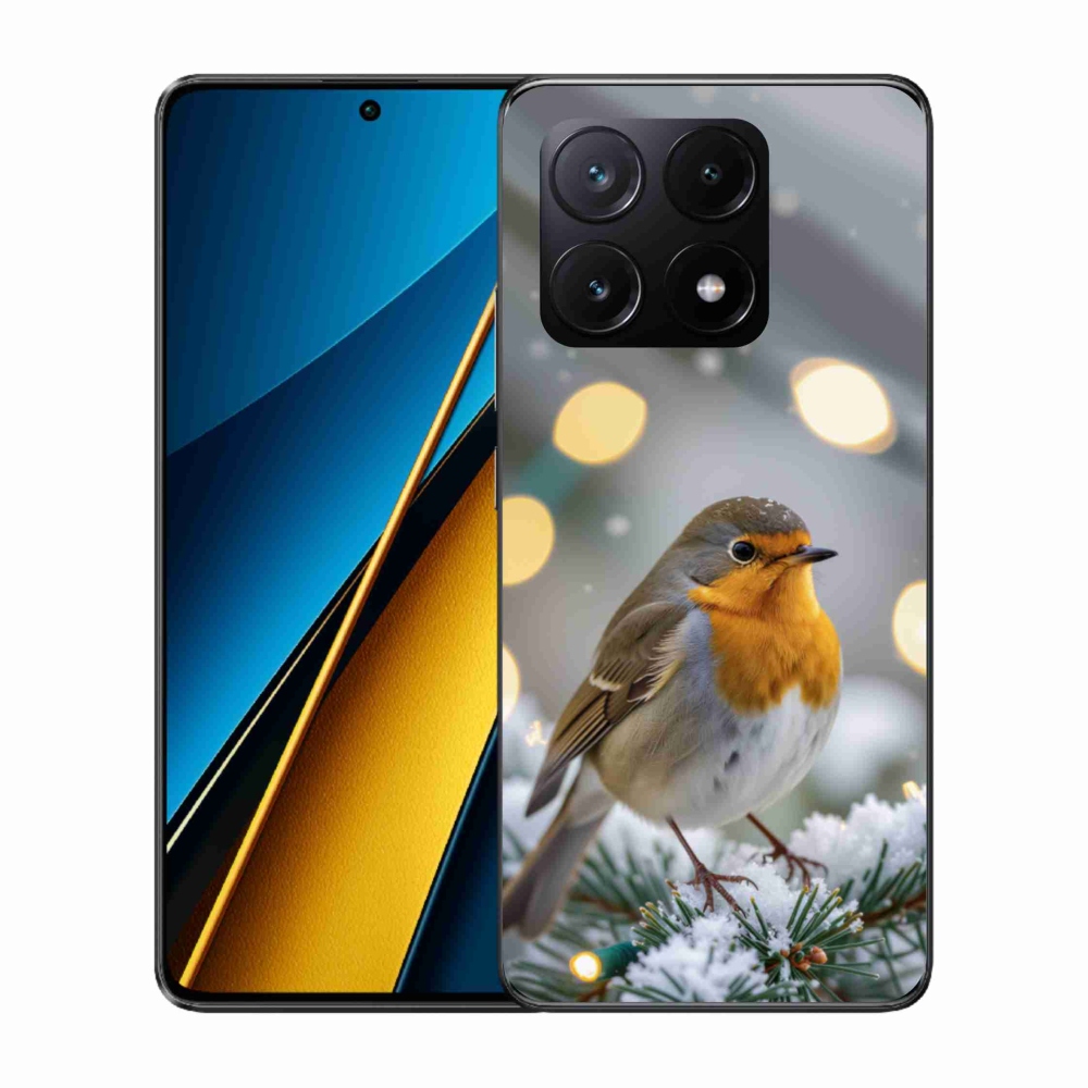 Gelový kryt mmCase na Xiaomi Poco X6 Pro 5G - červenka v zimě