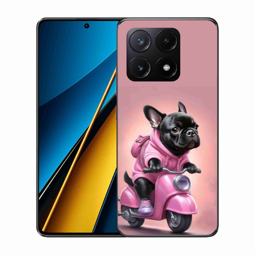 Gelový kryt mmCase na Xiaomi Poco X6 Pro 5G - francouzský buldoček na skútru