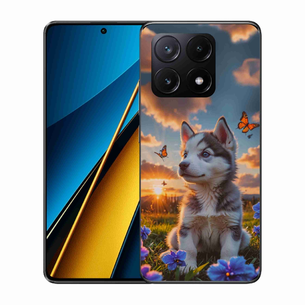 Gelový kryt mmCase na Xiaomi Poco X6 Pro 5G - husky při západu slunce