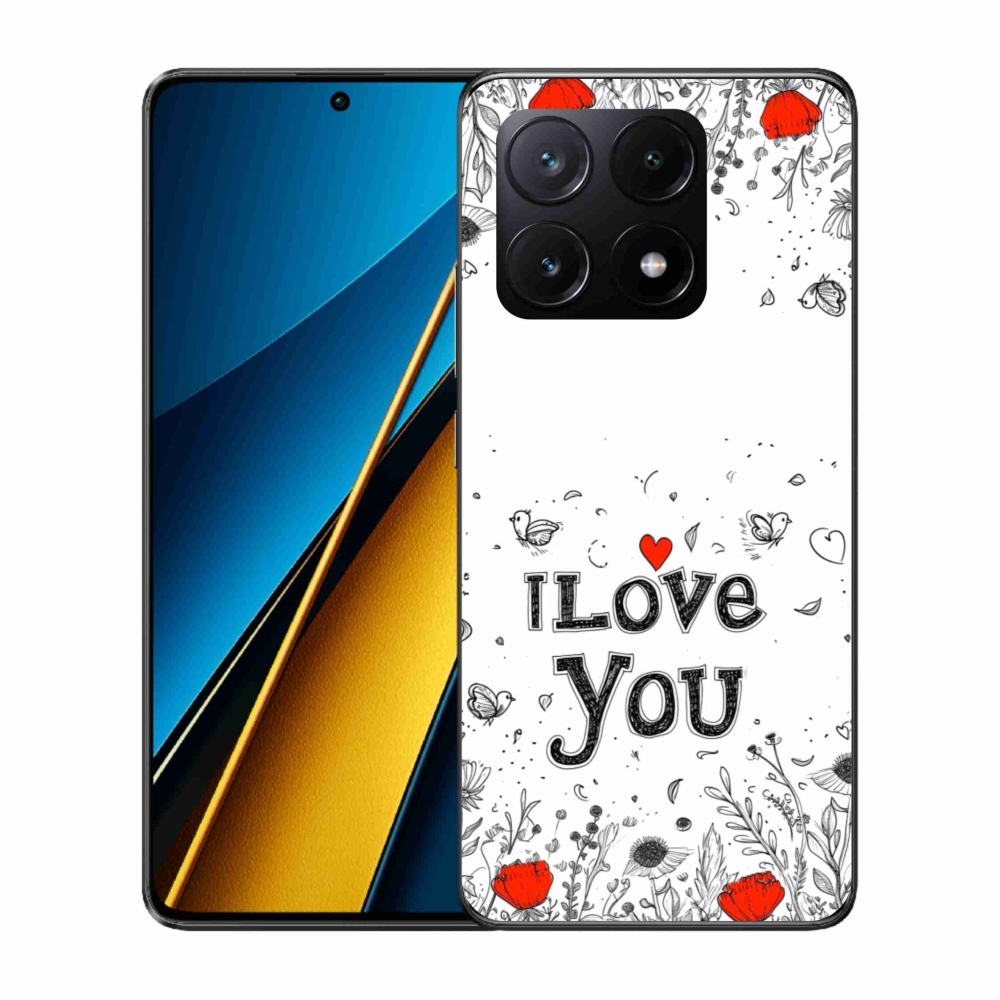 Gelový kryt mmCase na Xiaomi Poco X6 Pro 5G - I love you bílé pozadí