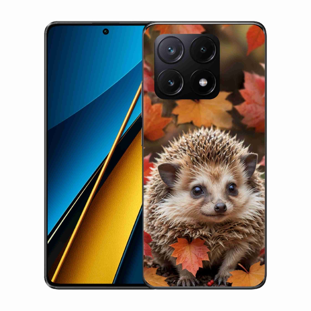 Gelový kryt mmCase na Xiaomi Poco X6 Pro 5G - ježek v listí