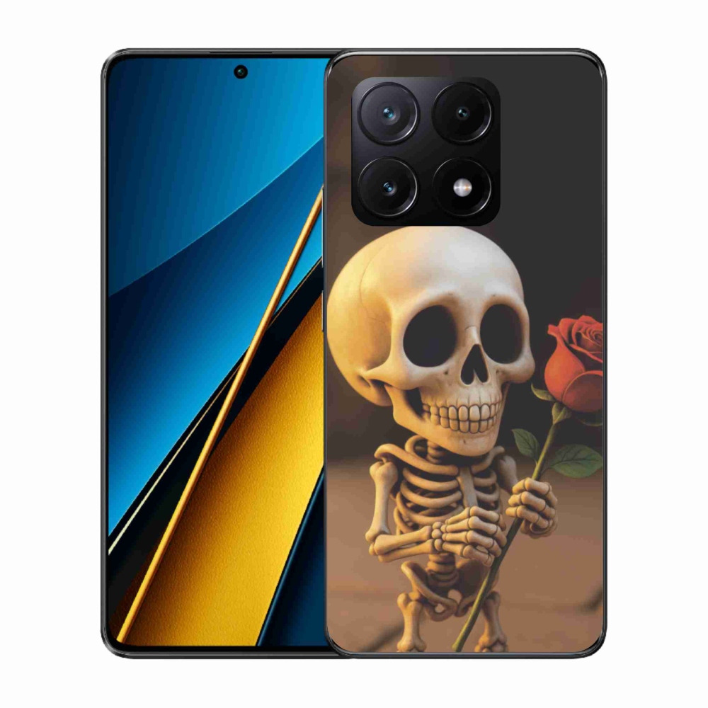 Gelový kryt mmCase na Xiaomi Poco X6 Pro 5G - kostlivec s růží