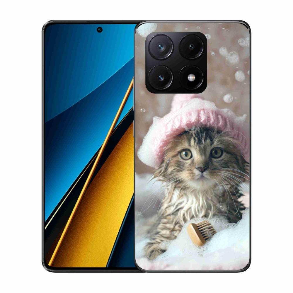 Gelový kryt mmCase na Xiaomi Poco X6 Pro 5G - kotě a koupel