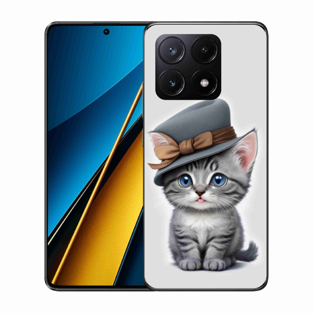 Gelový kryt mmCase na Xiaomi Poco X6 Pro 5G - kotě s kloboukem