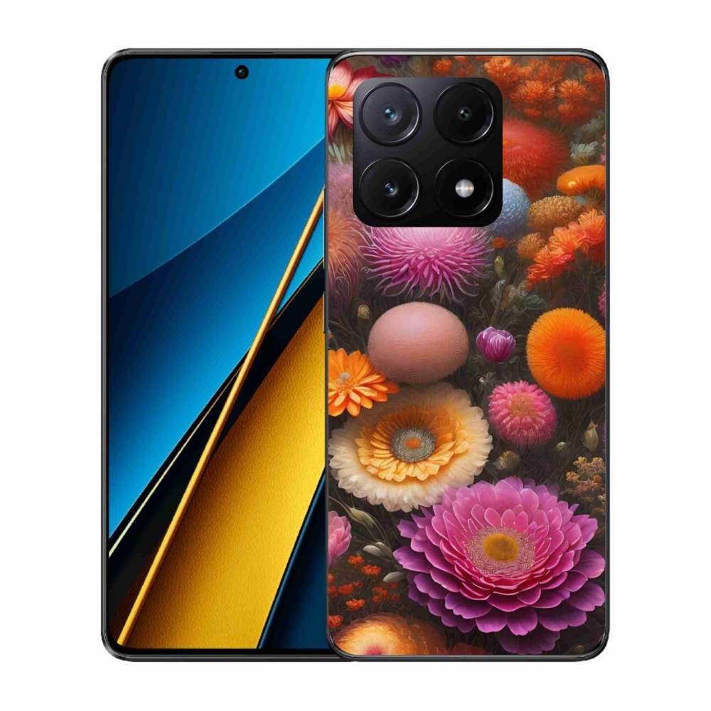 Gelový kryt mmCase na Xiaomi Poco X6 Pro 5G - květinová kompozice