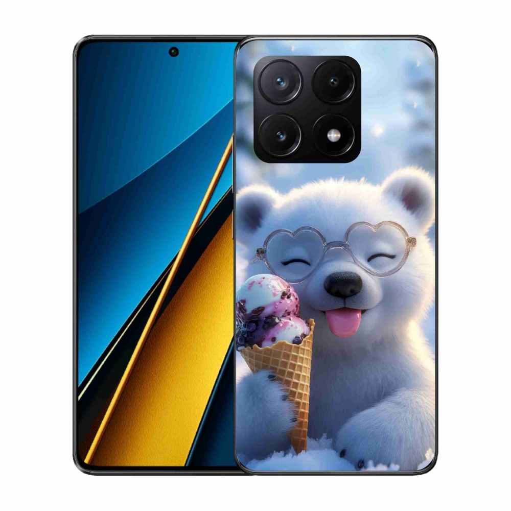 Gelový kryt mmCase na Xiaomi Poco X6 Pro 5G - medvídek se zmrzlinou