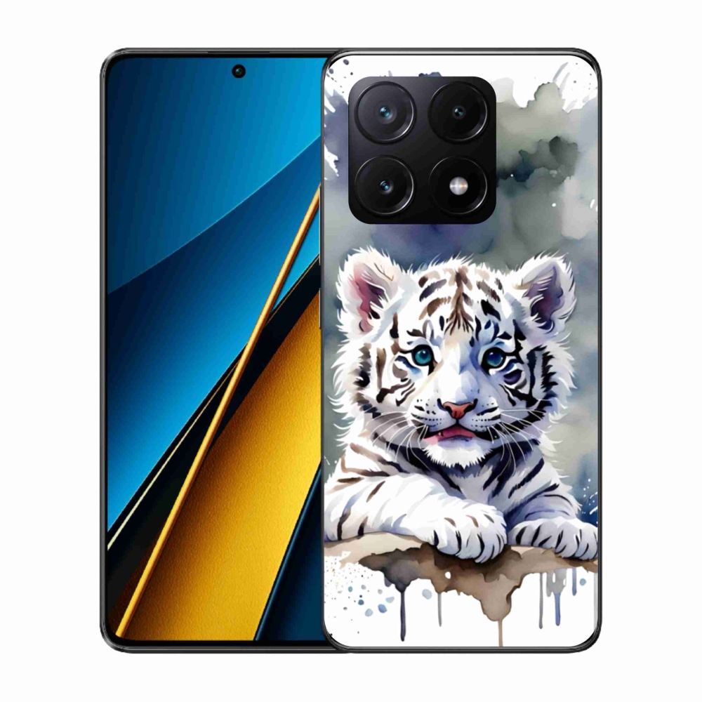 Gelový kryt mmCase na Xiaomi Poco X6 Pro 5G - mládě bílého tygra