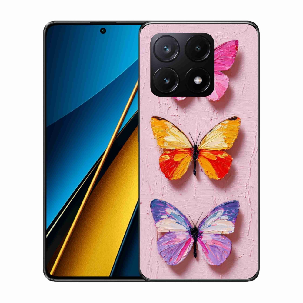 Gelový kryt mmCase na Xiaomi Poco X6 Pro 5G - motýlí trojice