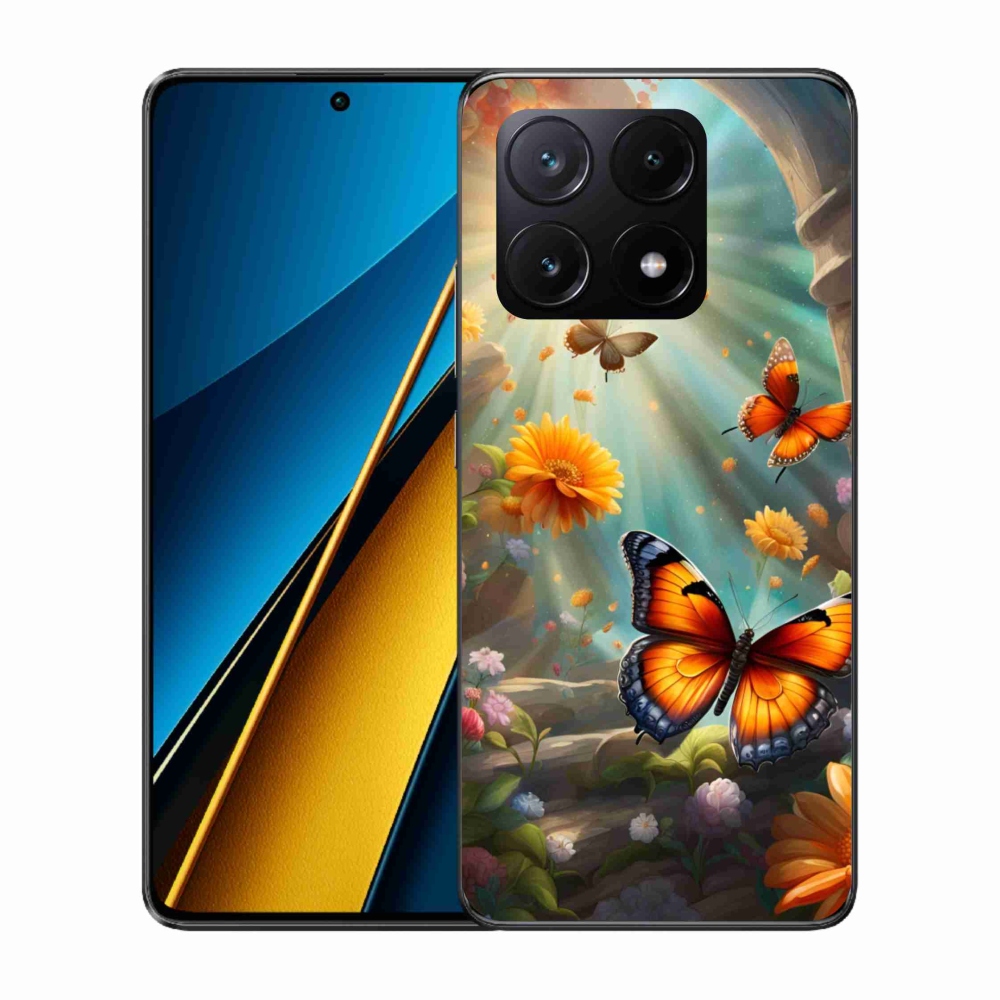 Gelový kryt mmCase na Xiaomi Poco X6 Pro 5G - motýlí zahrada 2