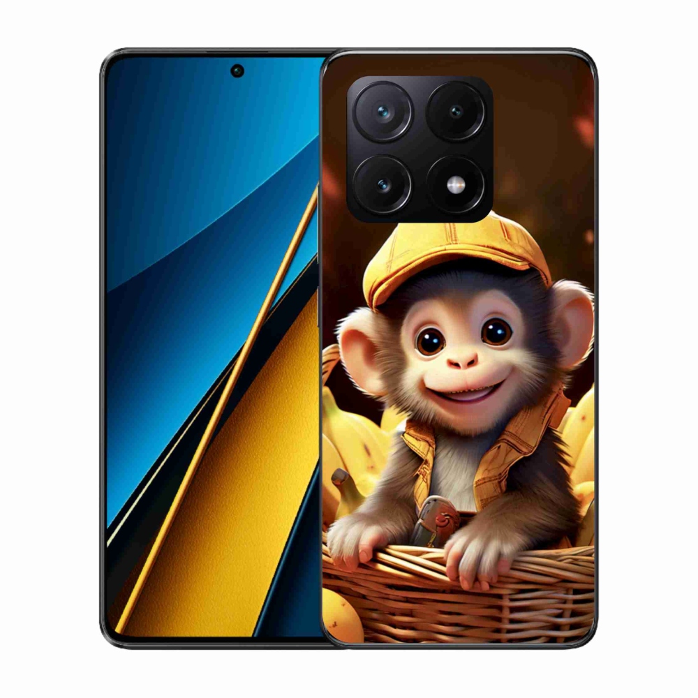 Gelový kryt mmCase na Xiaomi Poco X6 Pro 5G - opice v košíku