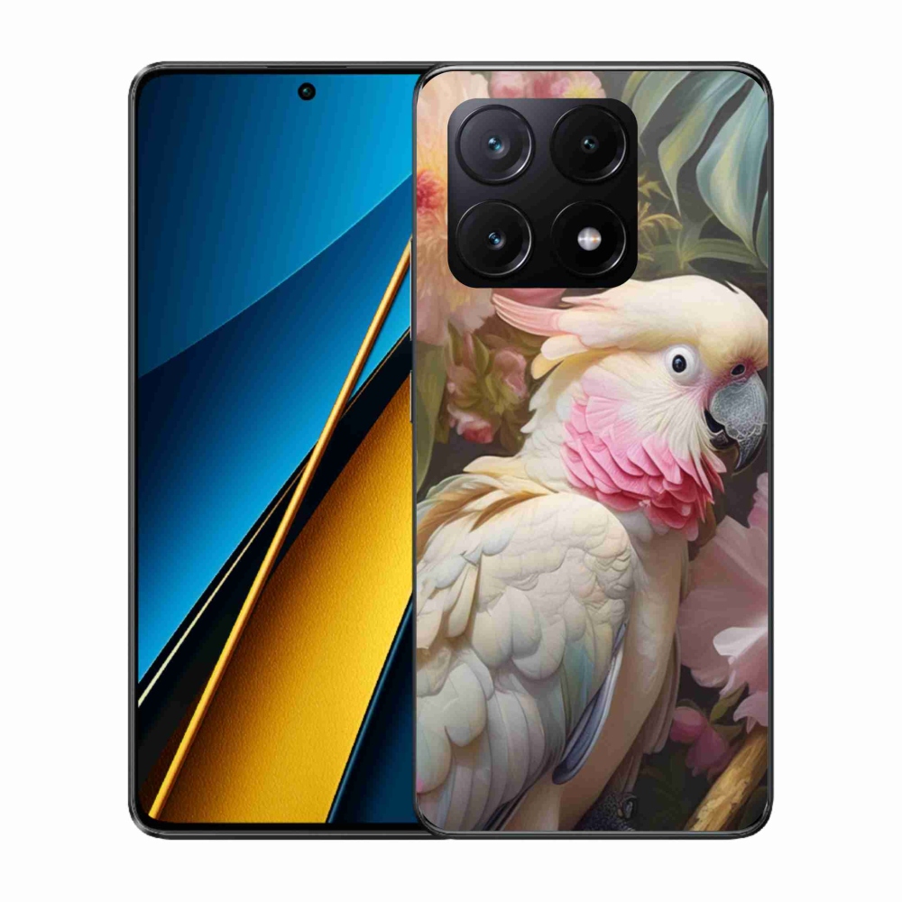 Gelový kryt mmCase na Xiaomi Poco X6 Pro 5G - papoušek kakadu růžový 2