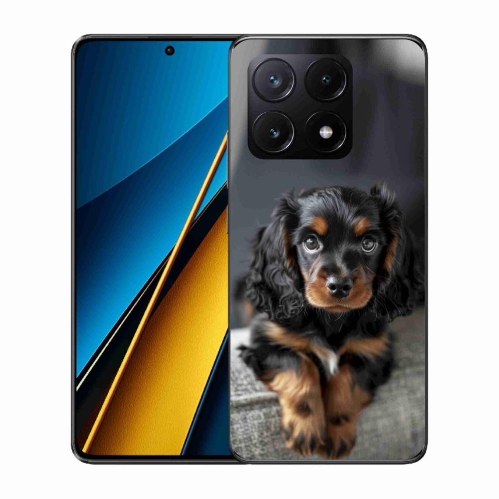 Gelový kryt mmCase na Xiaomi Poco X6 Pro 5G - roztomilý dlouhosrstý jezevčík