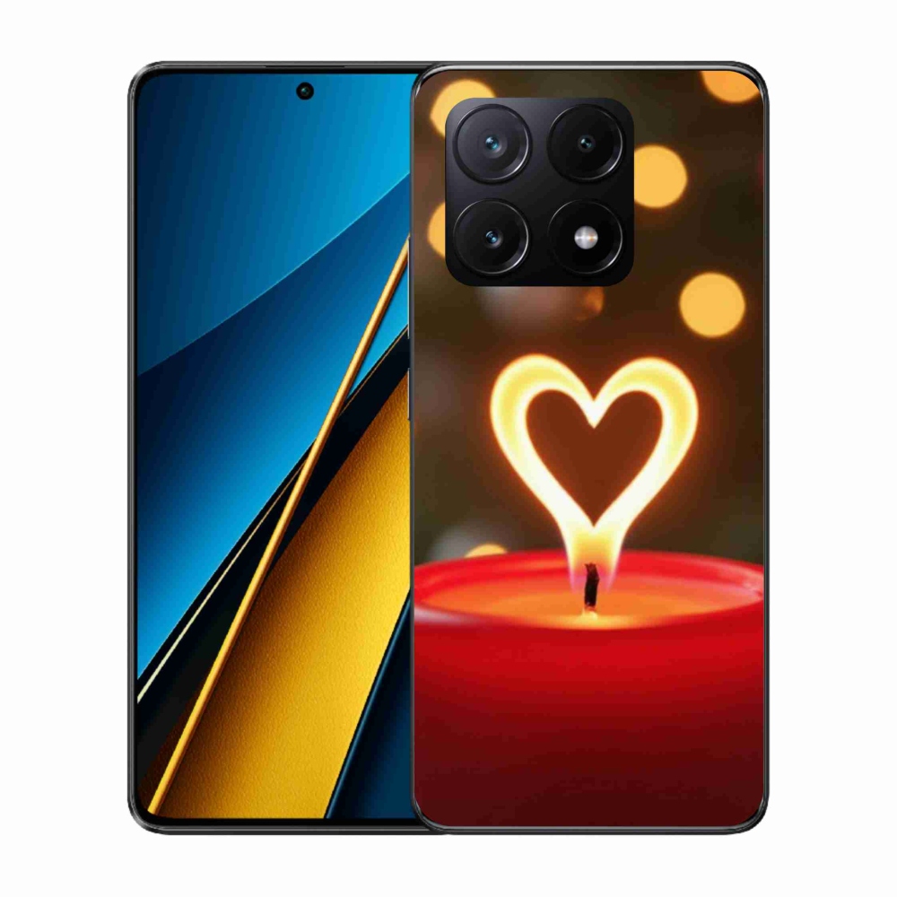 Gelový kryt mmCase na Xiaomi Poco X6 Pro 5G - srdce z plamene