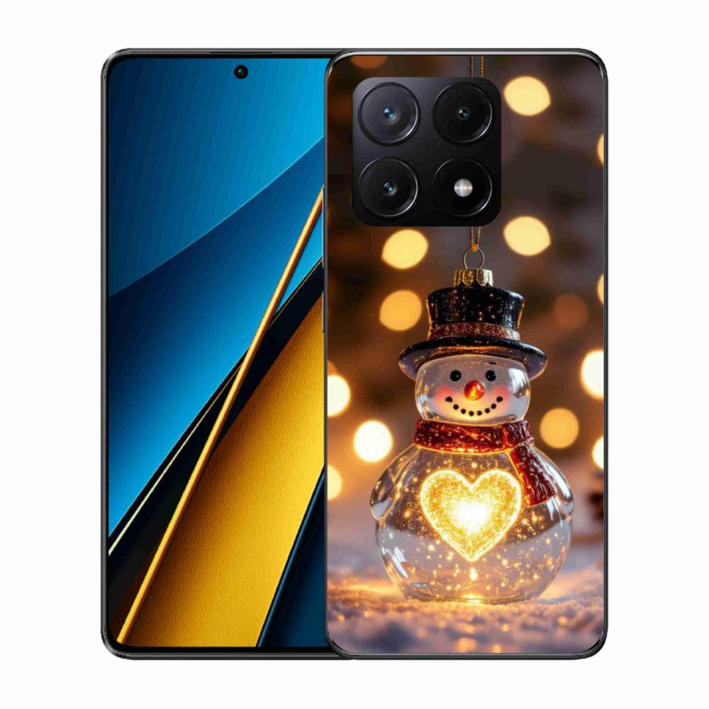 Gelový kryt mmCase na Xiaomi Poco X6 Pro 5G - svítící vánoční sněhulák
