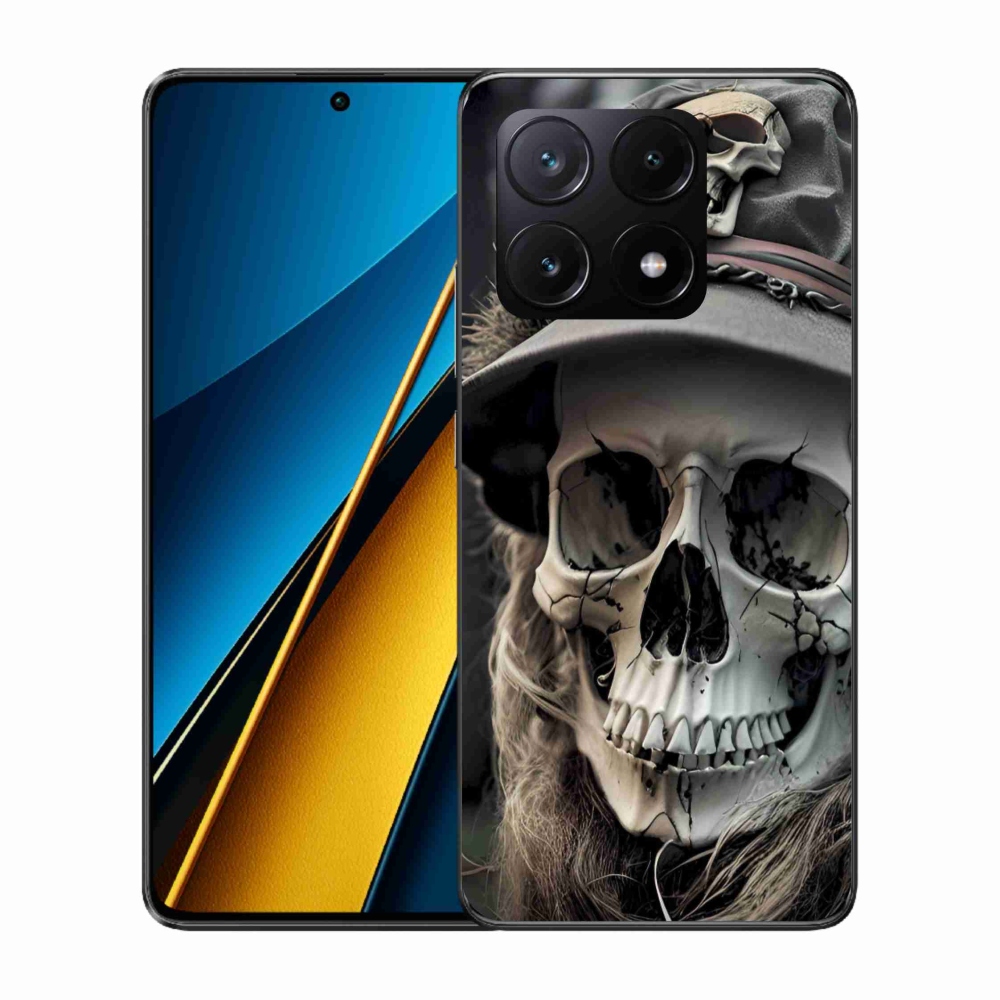 Gelový kryt mmCase na Xiaomi Poco X6 Pro 5G - temná lebka