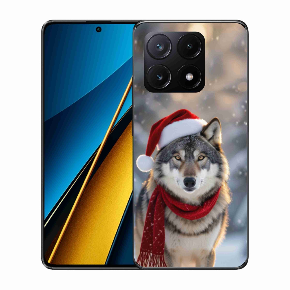 Gelový kryt mmCase na Xiaomi Poco X6 Pro 5G - vánoční vlk