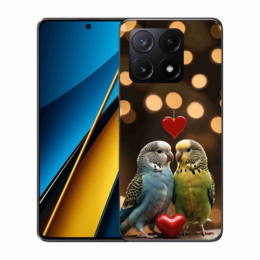 Gelový kryt mmCase na Xiaomi Poco X6 Pro 5G - zamilovaní papoušci