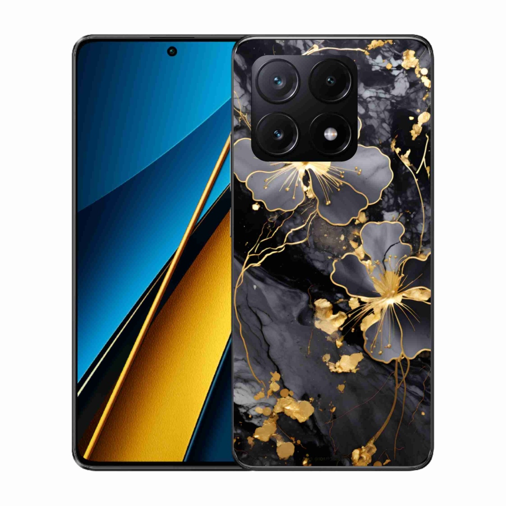 Gelový kryt mmCase na Xiaomi Poco X6 Pro 5G - zlaté květy