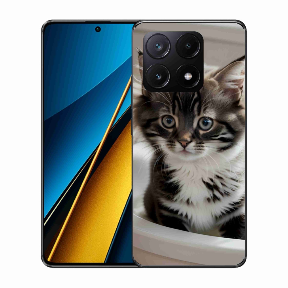 Gelový kryt mmCase na Xiaomi Poco X6 Pro 5G - zvědavé kotě