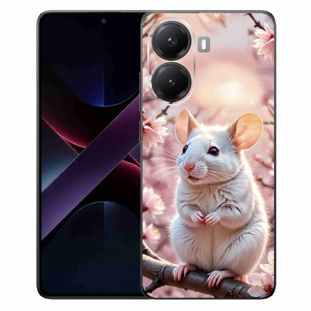 Gelový kryt mmCase na Xiaomi Poco X7 Pro 5G - bílá myš na větvi
