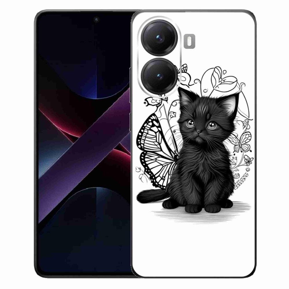 Gelový kryt mmCase na Xiaomi Poco X7 Pro 5G - černé kotě