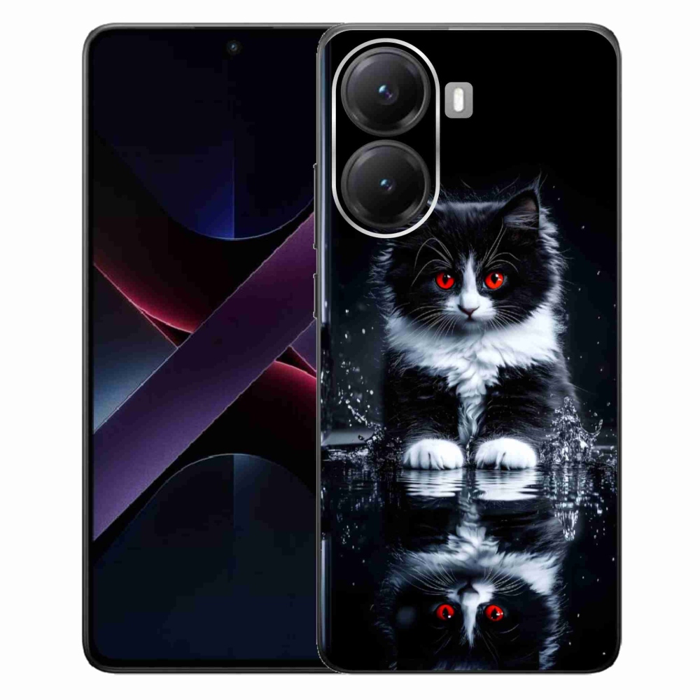 Gelový kryt mmCase na Xiaomi Poco X7 Pro 5G - černobílé kotě