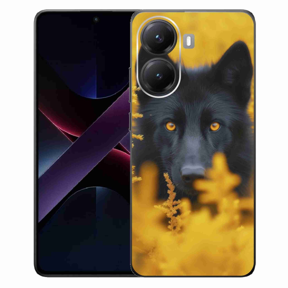 Gelový kryt mmCase na Xiaomi Poco X7 Pro 5G - černý vlk 2