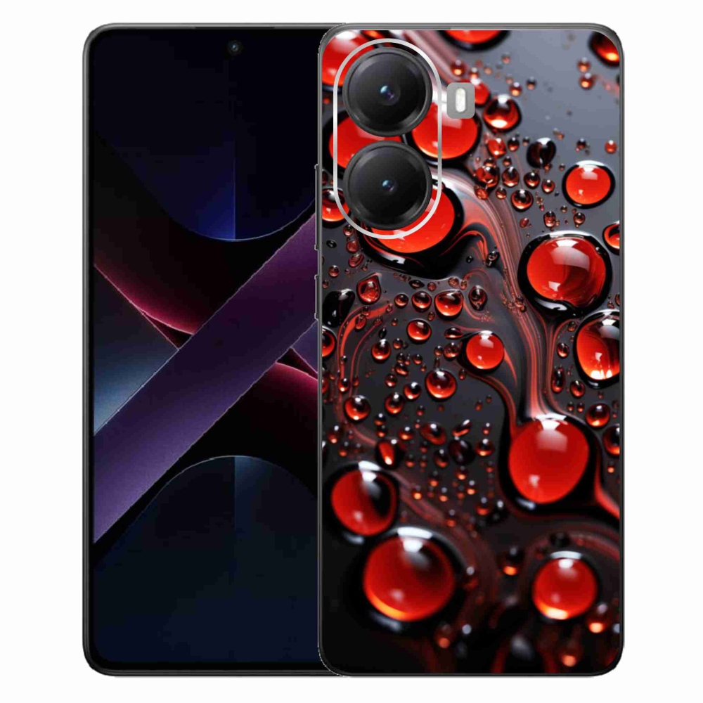 Gelový kryt mmCase na Xiaomi Poco X7 Pro 5G - červené kapky 2