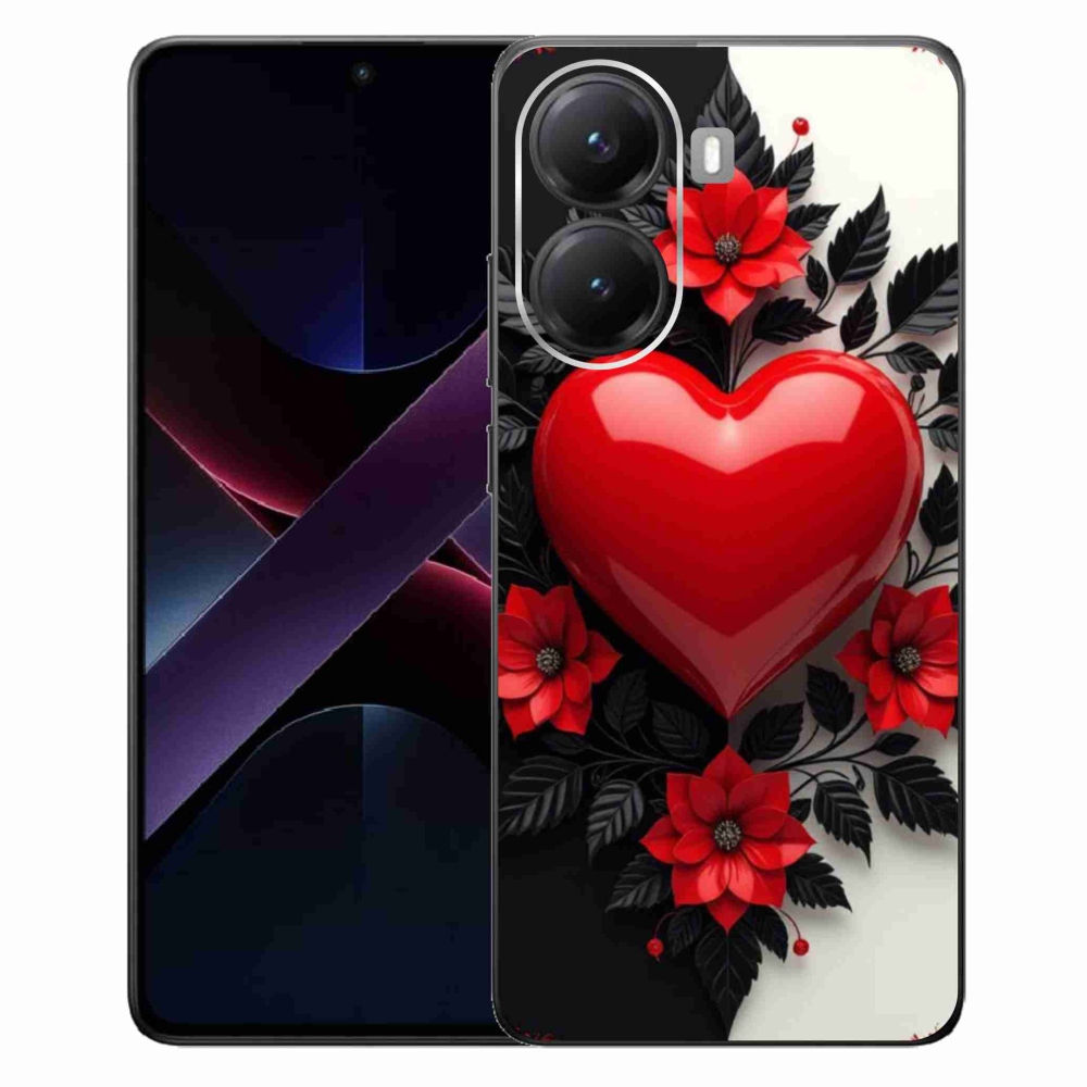 Gelový kryt mmCase na Xiaomi Poco X7 Pro 5G - červené srdce