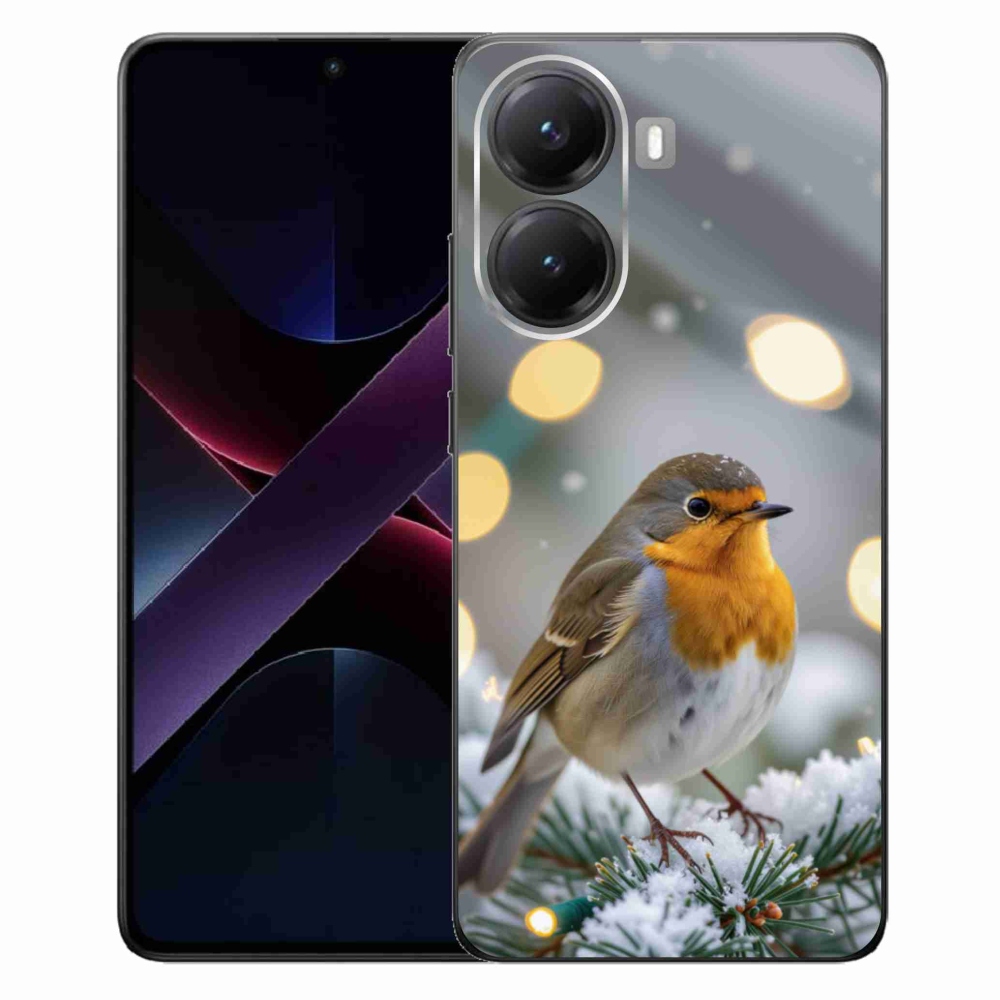 Gelový kryt mmCase na Xiaomi Poco X7 Pro 5G - červenka v zimě