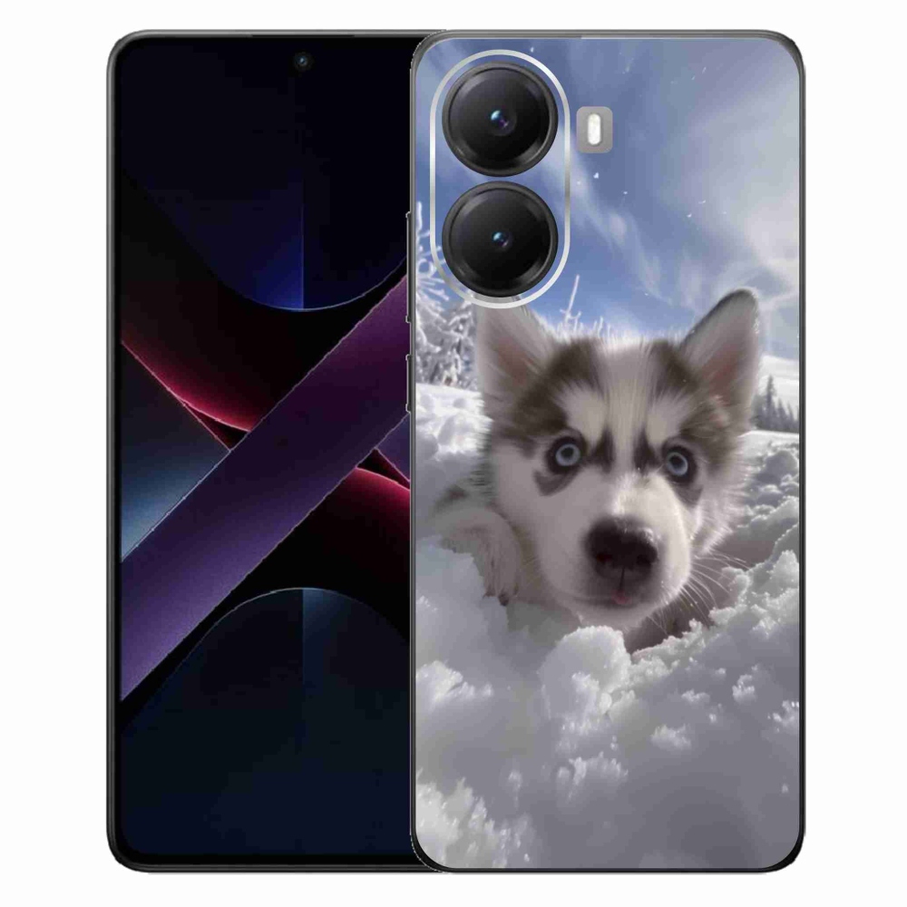 Gelový kryt mmCase na Xiaomi Poco X7 Pro 5G - husky ve sněhu