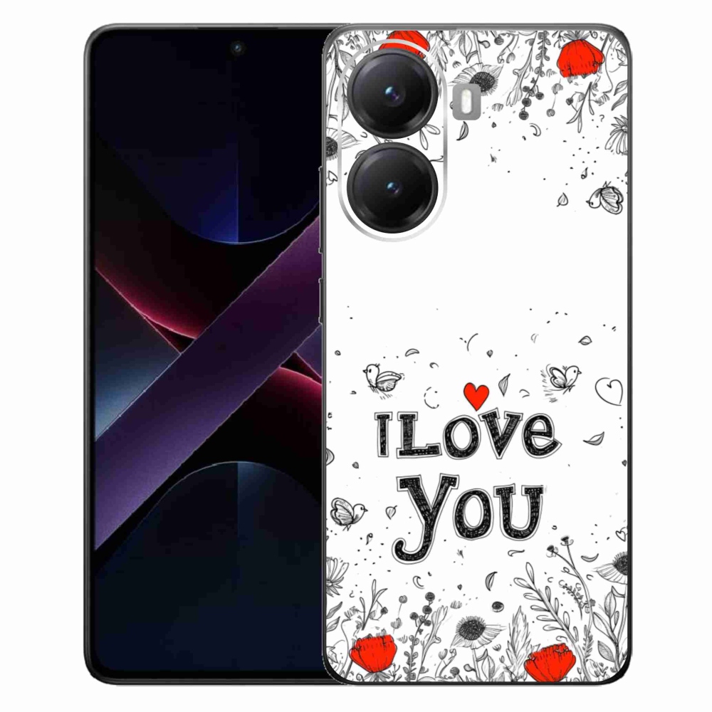 Gelový kryt mmCase na Xiaomi Poco X7 Pro 5G - I love you bílé pozadí