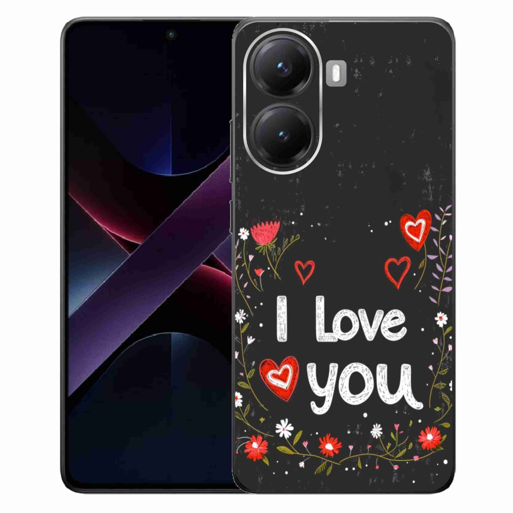 Gelový kryt mmCase na Xiaomi Poco X7 Pro 5G - I love you černé pozadí