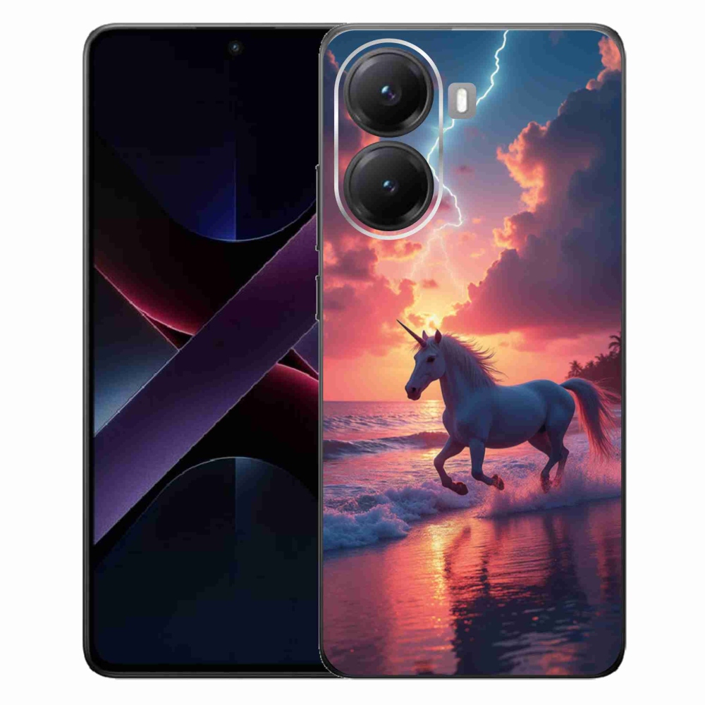 Gelový kryt mmCase na Xiaomi Poco X7 Pro 5G - jednorožec na pláži