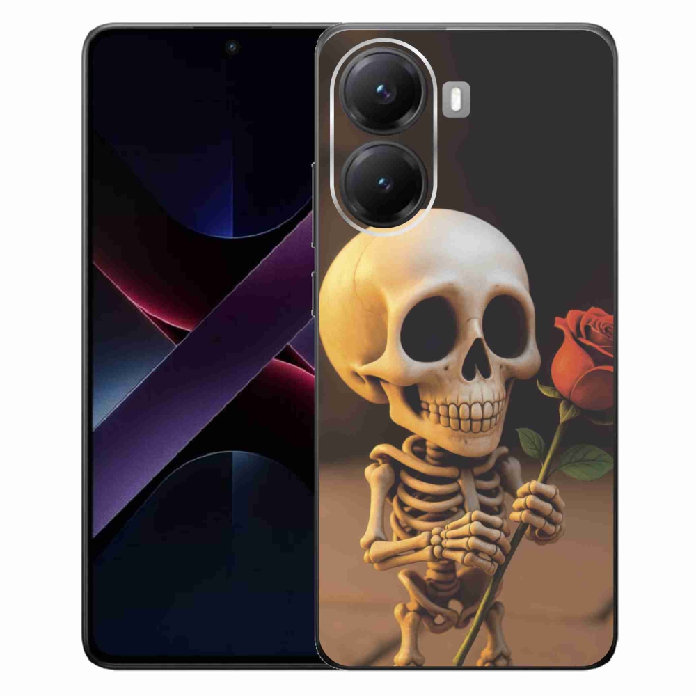 Gelový kryt mmCase na Xiaomi Poco X7 Pro 5G - kostlivec s růží