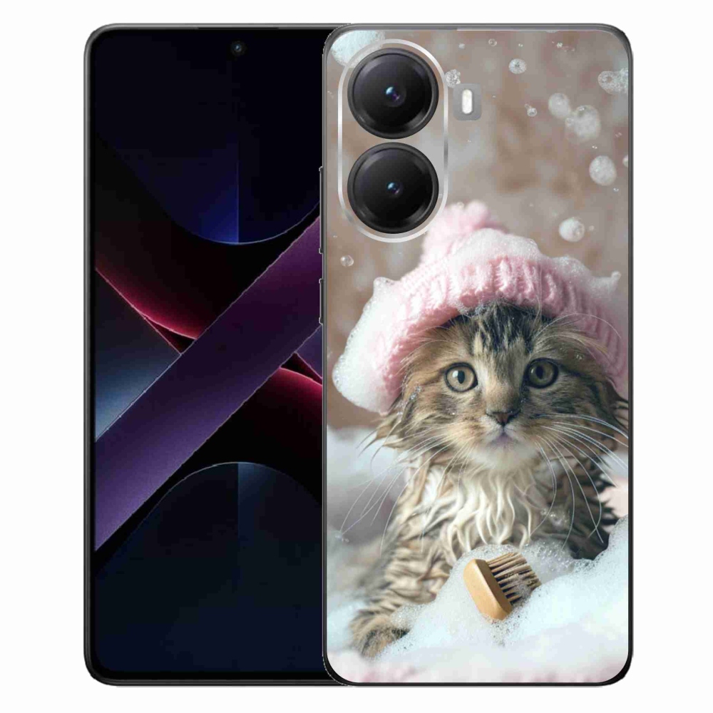 Gelový kryt mmCase na Xiaomi Poco X7 Pro 5G - kotě a koupel