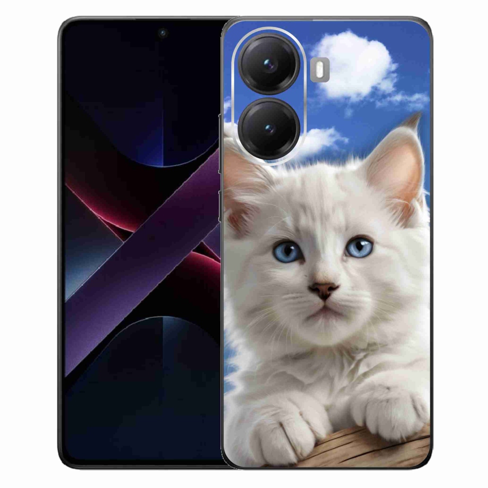 Gelový kryt mmCase na Xiaomi Poco X7 Pro 5G - kotě a oblaka