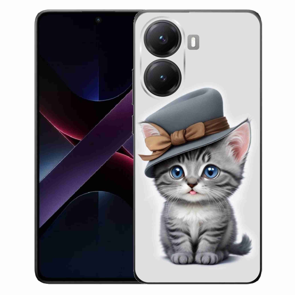 Gelový kryt mmCase na Xiaomi Poco X7 Pro 5G - kotě s kloboukem