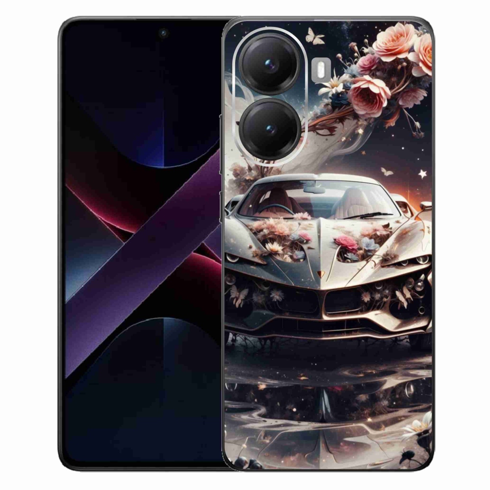 Gelový kryt mmCase na Xiaomi Poco X7 Pro 5G - květinový sportovní vůz