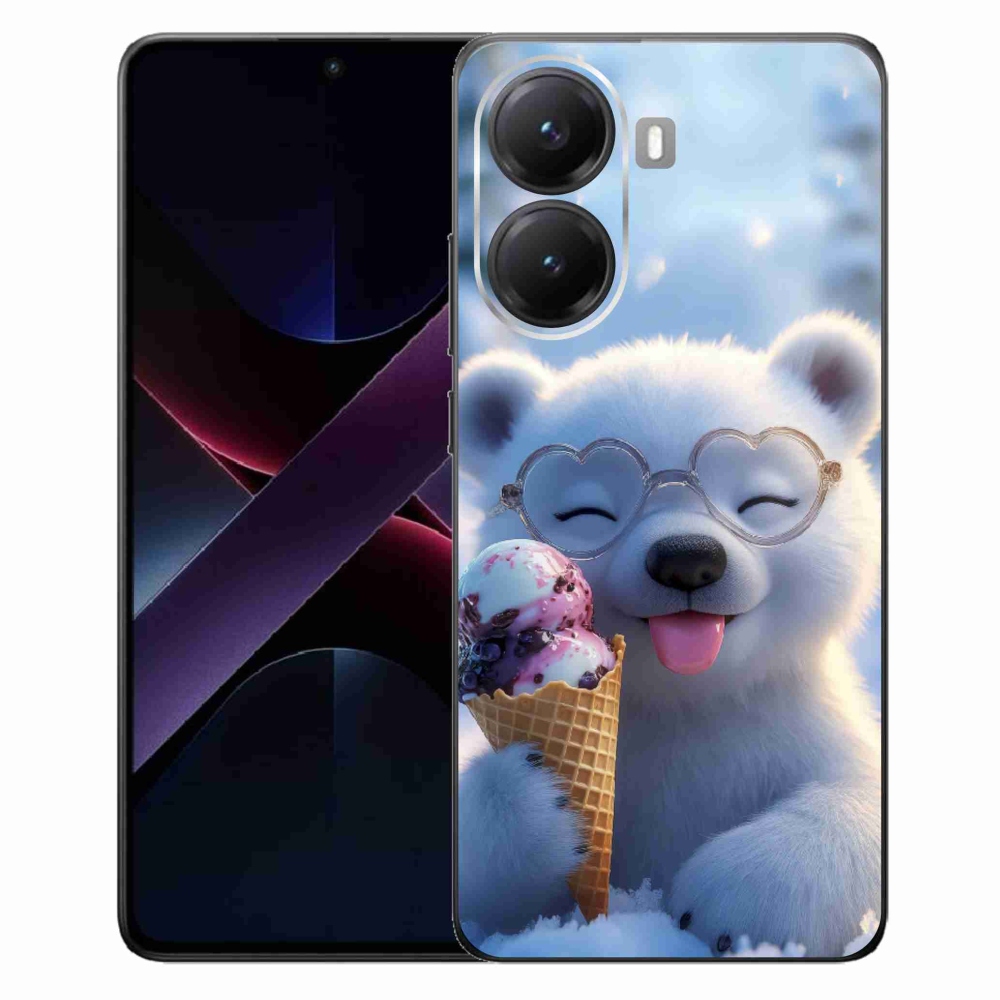 Gelový kryt mmCase na Xiaomi Poco X7 Pro 5G - medvídek se zmrzlinou