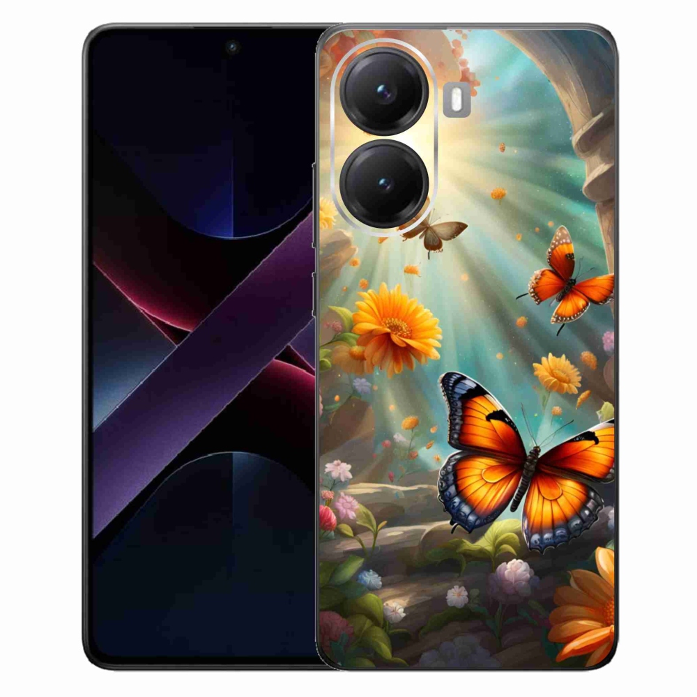 Gelový kryt mmCase na Xiaomi Poco X7 Pro 5G - motýlí zahrada 2
