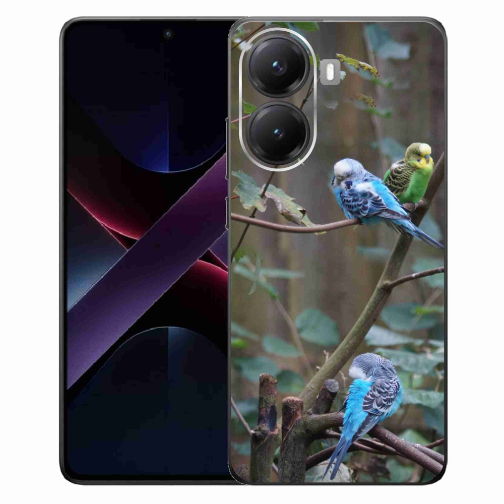 Gelový kryt mmCase na Xiaomi Poco X7 Pro 5G - papoušci na větvi