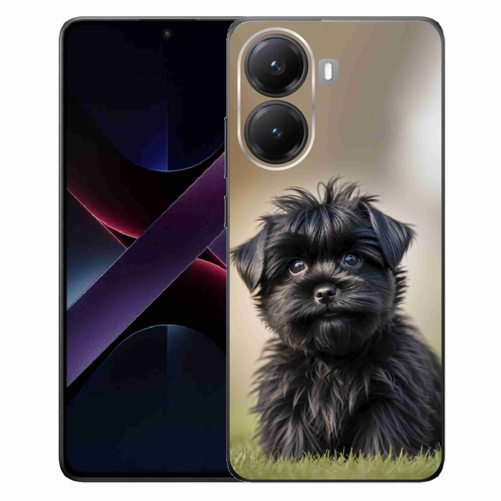 Gelový kryt mmCase na Xiaomi Poco X7 Pro 5G - roztomilý černý pejsek