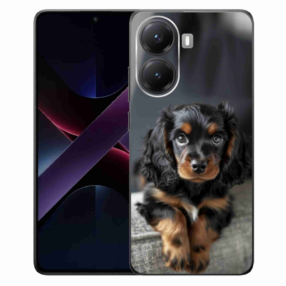 Gelový kryt mmCase na Xiaomi Poco X7 Pro 5G - roztomilý dlouhosrstý jezevčík