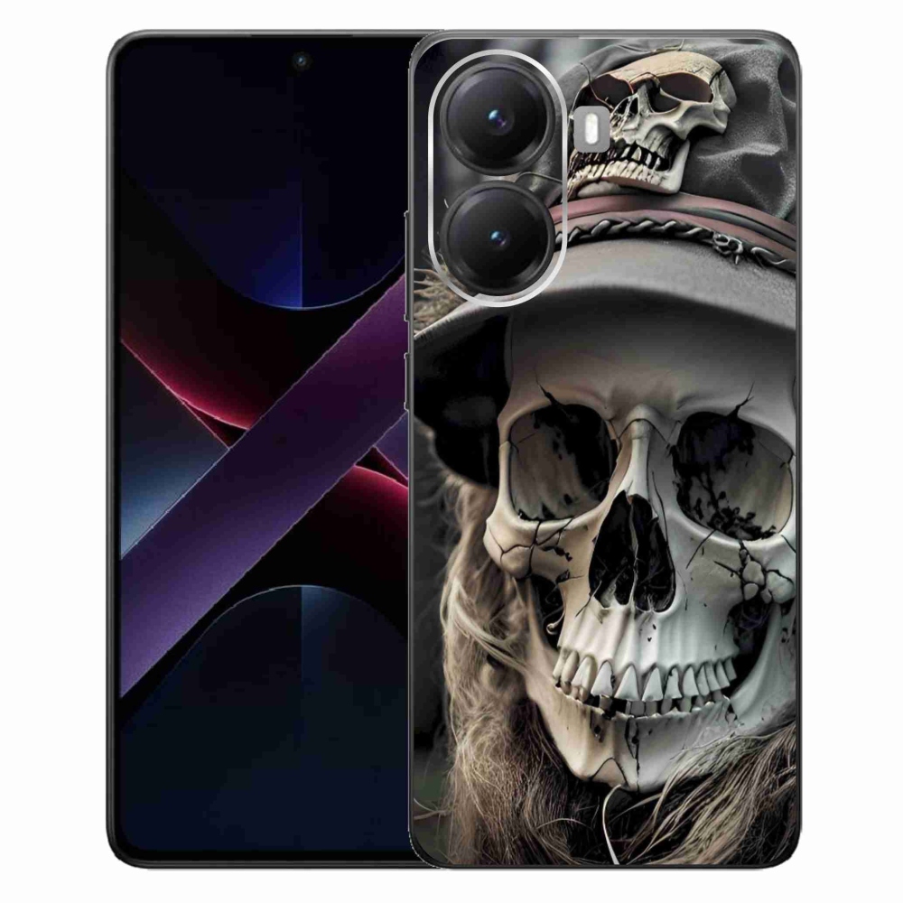 Gelový kryt mmCase na Xiaomi Poco X7 Pro 5G - temná lebka