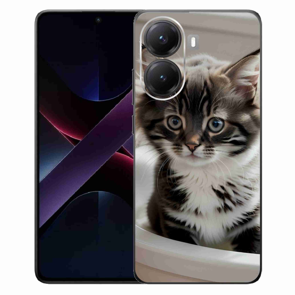 Gelový kryt mmCase na Xiaomi Poco X7 Pro 5G - zvědavé kotě