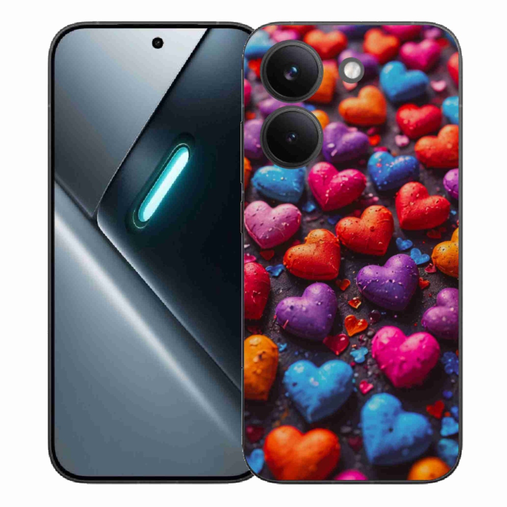 Gelový kryt mmCase na Xiaomi Poco X8 Pro - barevná srdce